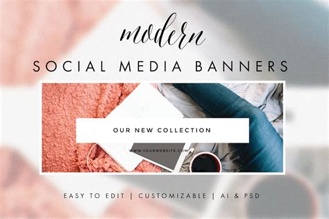 Social Media Banners Modern Social Media Templates Creative Market