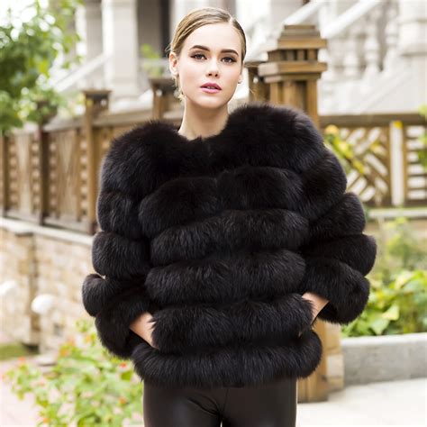 2019 Women Real Fox Fur Coat Winter Fur Jacket Short Outerwear Natural