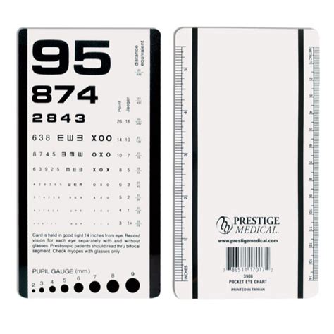Prestige Pocket Eye Chart With Pupil Gauge And Ruler Shopee Philippines