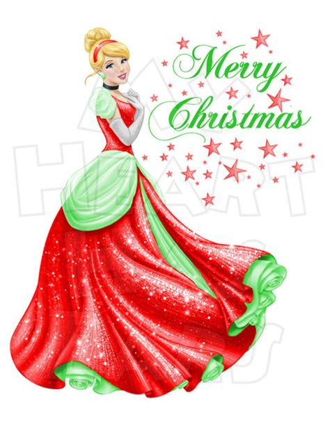 Princess Cinderella Disney Christmas Instant Download Digital Clip Art