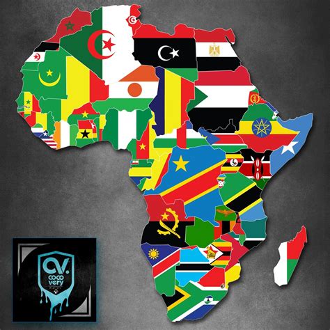 African Countries Map Flags All Countries Pngai File For Etsy