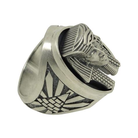 Egyptian Ankh Pharaoh Sterling Silver 925 Mens Ring Custom Etsy