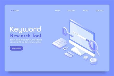Premium Vector Keyword Research Tool Landing Page