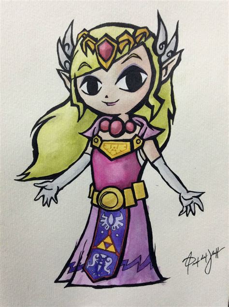Toon Zelda Watercolor Process Watercolor And Ink Art Game Art