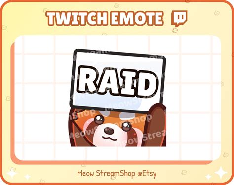 Twitch Emote Cute Red Panda Raid Emotes Cute Chibi Red Etsy