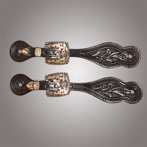 Tooled Leather Spur Straps