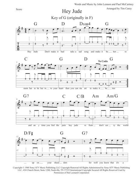 Hey jude by the beatles piano vocal guitar right hand melody digital sheet music. Hey Jude Easy Guitar Duet W Tab Sheet Music PDF Download - coolsheetmusic.com