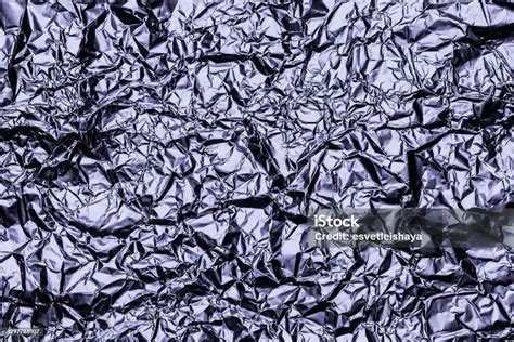 Graphite Foil Background With Shiny Crumpled Surface For Texture