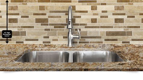 This kitchen tile backsplash consist of a travertine 3x6 inch honed limestone tile installed. Travertine Subway Mix Backsplash Tile