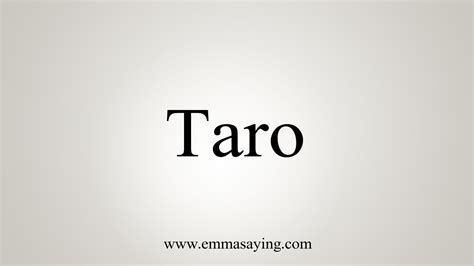 How To Say Taro Youtube