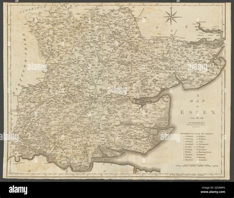 A Map Of Essex From The Best Authorities County Map Cary 1806 Old