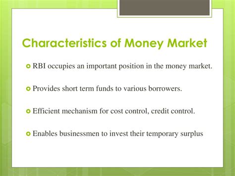 Money market instruments are short term and they can give interest, be discounted or be derivative based. PPT - MONEY MARKET PowerPoint Presentation - ID:1658051