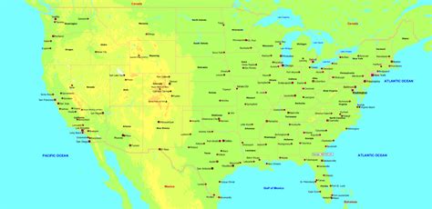 Get Usa Map With Major Cities Free Images