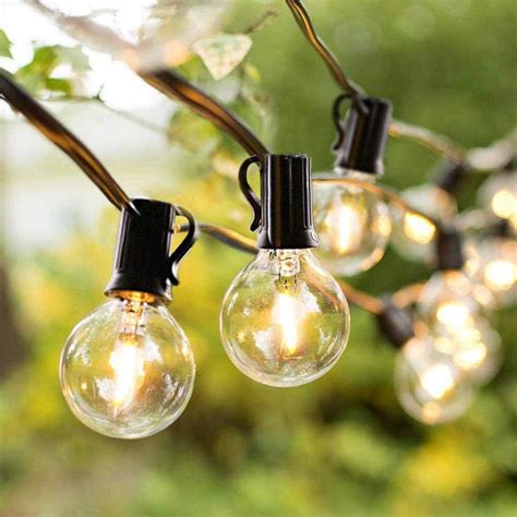50ft Led Outdoor String Lights With 50 Clear Led G40 Bulbs Ul Listed