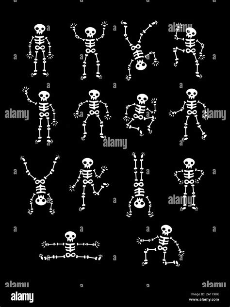 Skeletons Dancing Funny Dancing Skeleton Vector Illustration
