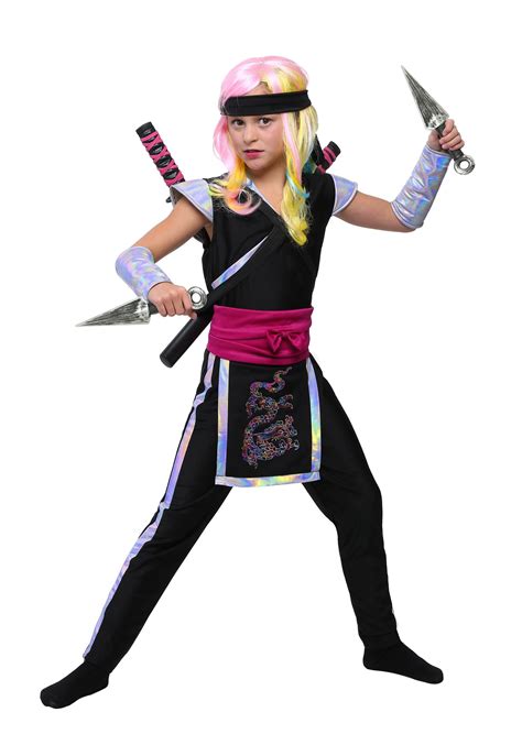 Girls Rainbow Ninja Costume Ebay