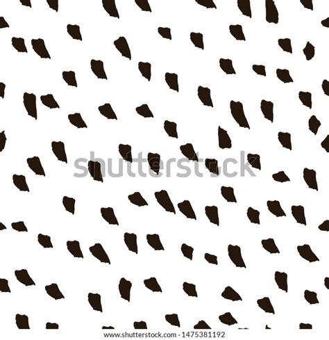 Brush Drawing Black Spots White Background Stock Vector Royalty Free