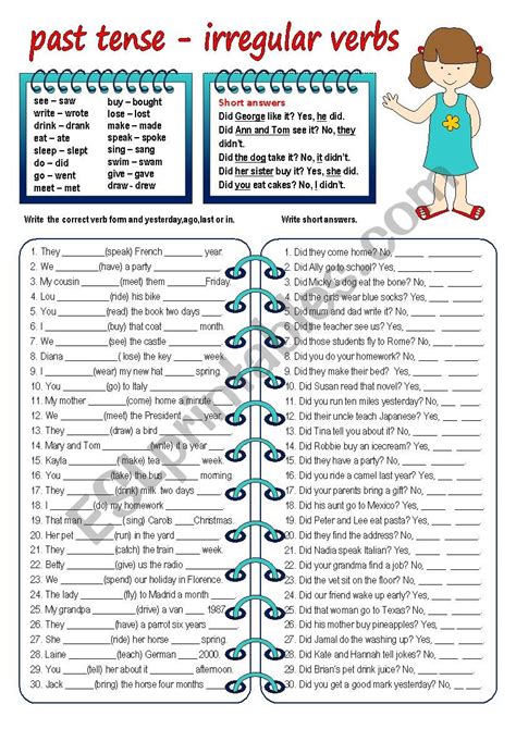 Verb Practice Verb Worksheets Irregular Verbs Past Tense Tenses Porn