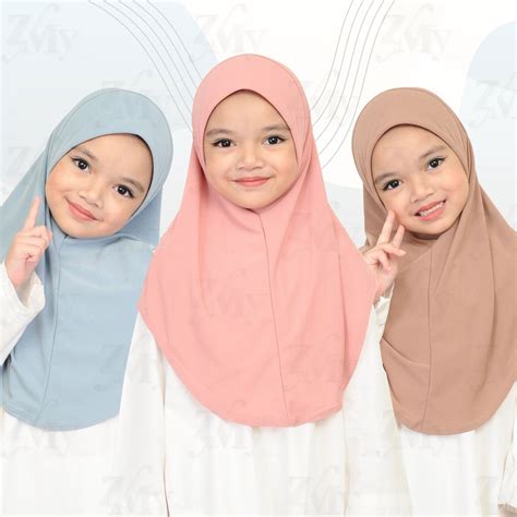 Tudung Sarung Budak Sarima Moscrepe Budak Plain Shopee Malaysia