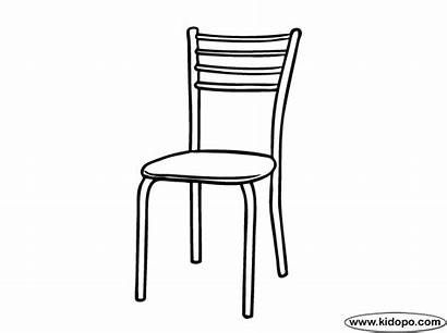 Chair Kitchen Coloring Template Pages Table Furniture