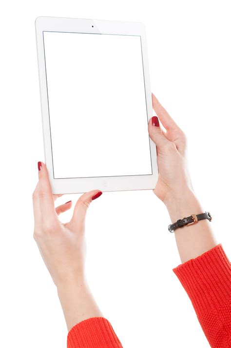 Girl Hand Holding White Tablet Png Image Purepng Free Transparent
