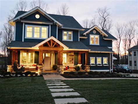 Navy Blue House With White Trim