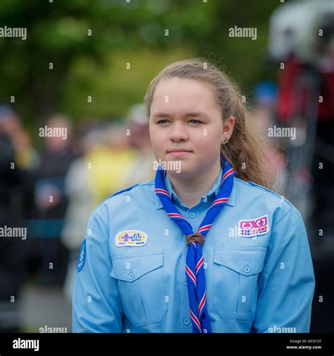Portrait Of Icelandic Girl Scout Reykjavik Iceland Stock Photo Alamy