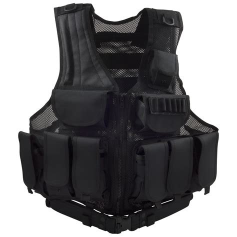 Nitehawk Black Heavy Duty Airsoft Swat Police Tactical Combat Assault Vest 5055422992698 Ebay