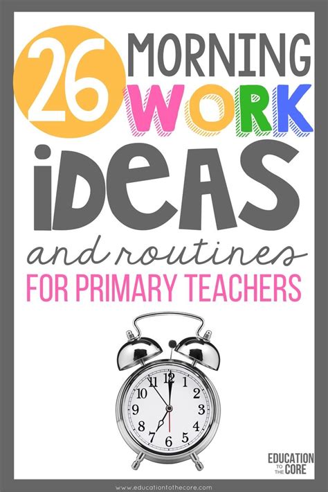 26 Morning Work Ideas And Routines For Primary Teachers Primary