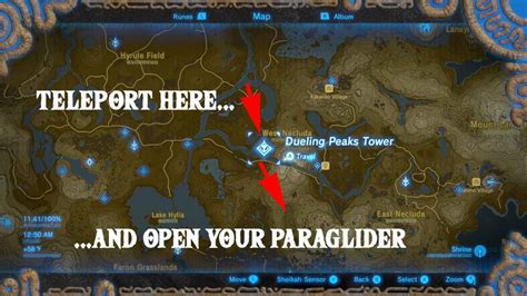 Map Tower Dueling Peaks Tower Zelda Breath Of The Wild Kill The Game