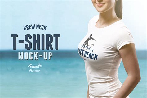 Download Crew Neck T-shirt Mock-up Female Version on Behance