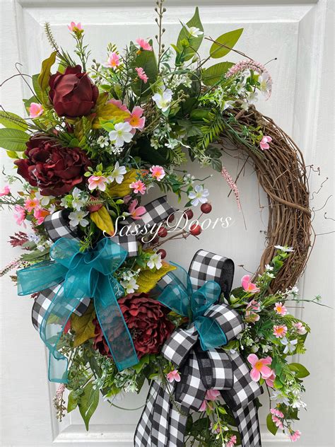 Everyday Wreath Grapevine Wreath Front Door Wreath Sassy Doors Wreath