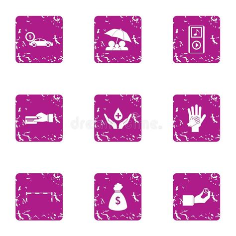 Middle Class Icons Set Grunge Style Stock Illustration Illustration Of Class Colloquium