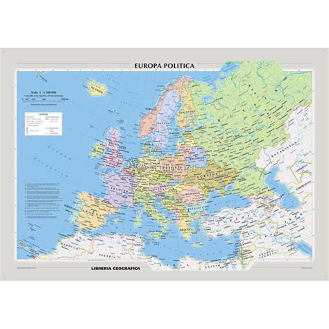 Dichiarazione cookie e note legali Carta Murale: Europa Fisica-Politica - Fronte/Retro - Mappa