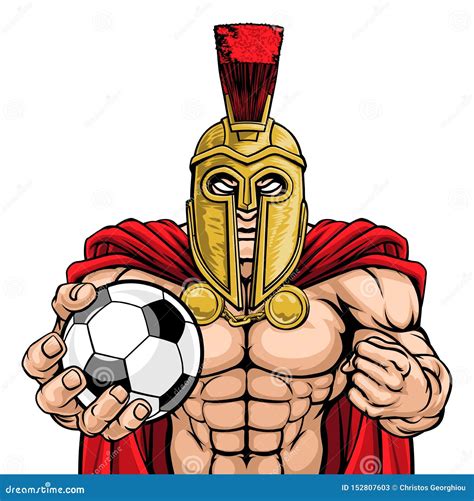 Spartan Trojan Soccer Football Sports Mascot Stock Vector