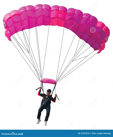 Parachutist With Pink Parachute Stock Images Image 4157474