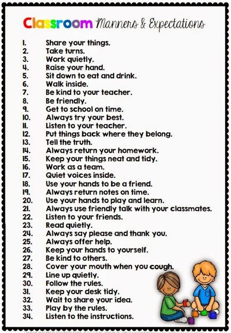 Classroom Manners And Expectations Clever Classroom Classroom