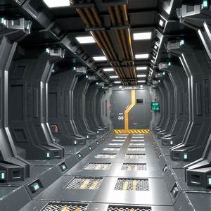 Sci, Fi, Interior, Game, Ready, Science, Fiction, Scene, Low, Poly