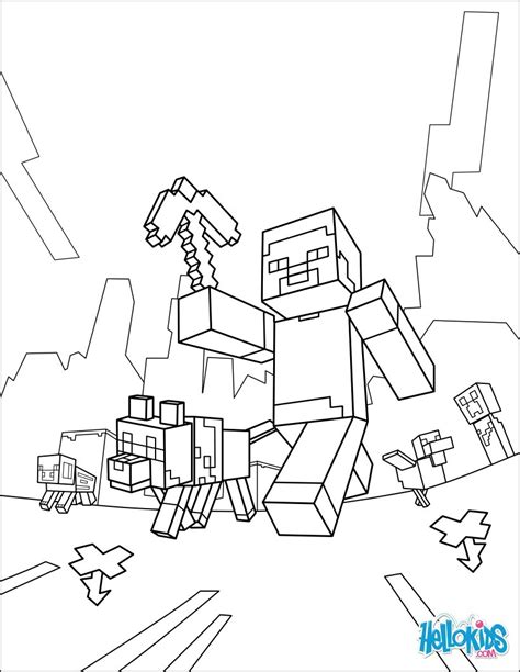 Minecraft Steve Pages Coloring Pages