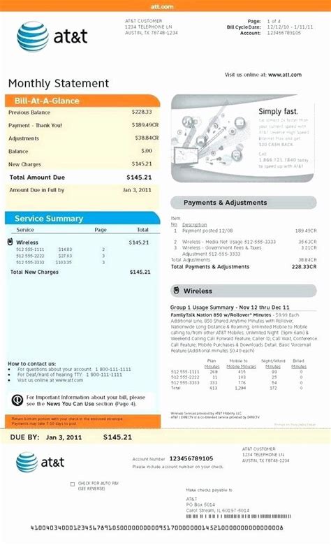 Phone Bill Pdf Template