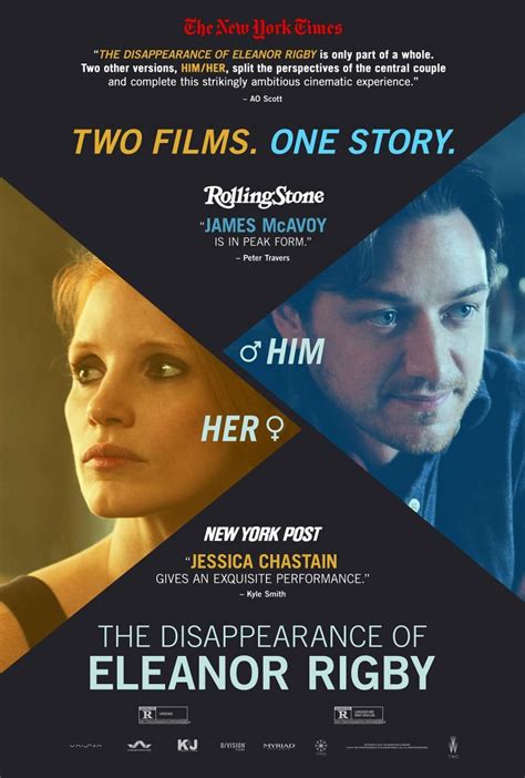 Bana sorarsanız ilk iki film izlemeye değer çünkü iki filmde de karakterlerin kendi bakış açısını izlerken. Image gallery for "The Disappearance of Eleanor Rigby ...