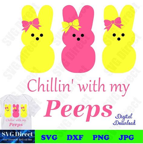 Girls Chillin With My Peeps svg Png Dxf Jpg Use With - Etsy