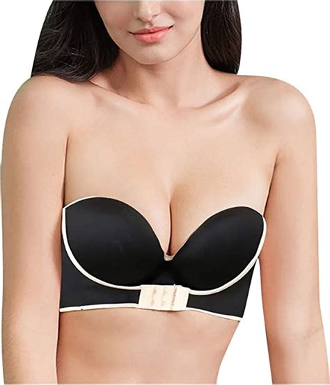 Strapless Front Buckle Lift Bra For Women Sexy Gather Up Wireless Push Up Front Strap Bra