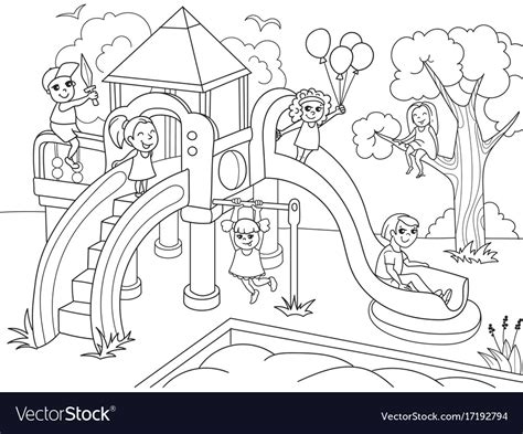 Children Playground Coloring Royalty Free Vector Image