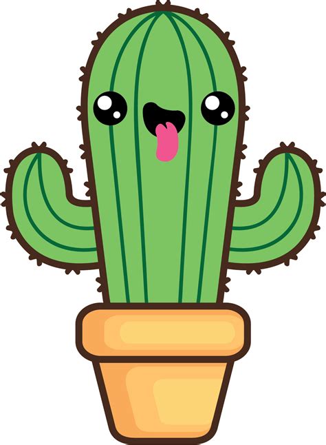 Kawaii Cactus Stickers Messages Sticker 2 Cactus Clipart Png Ff6