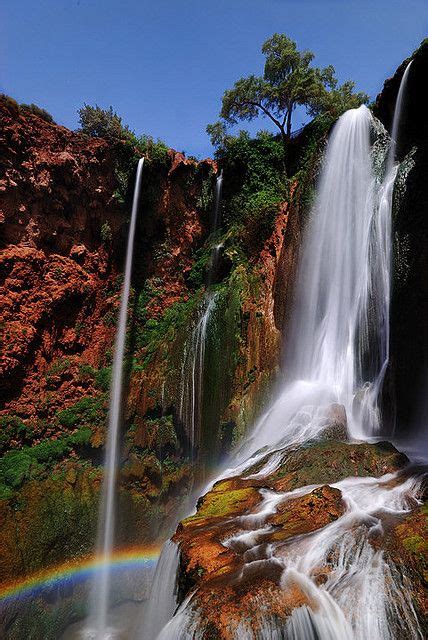 Cascades Douzoud Morocco Waterfall Fountain Rainbow Gods Promise