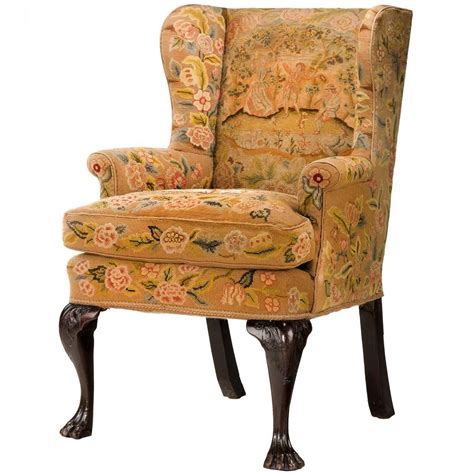 18th Century Queen Anne Walnut Wing Chair With Tapestry Covering At 1stdibs