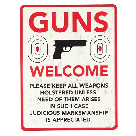Guns Welcome Metal Sign 810914028331 Ebay