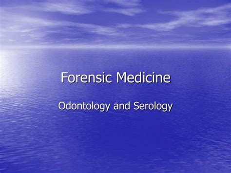 Ppt Forensic Medicine Powerpoint Presentation Free Download Id1056592