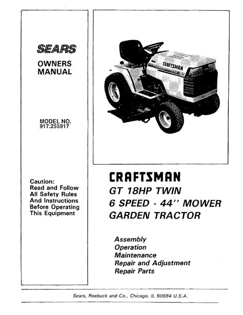 Craftsman Gt 18 Manual